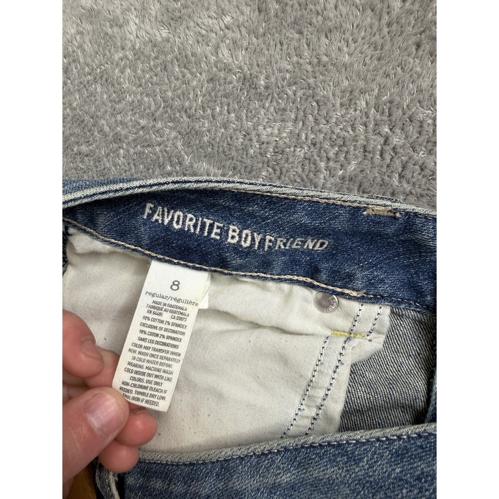 Vintage Y2K American Eagle Favorite Boyfriend Jeans Women's Size 8 Blue Baggy - Picture 8 of 13